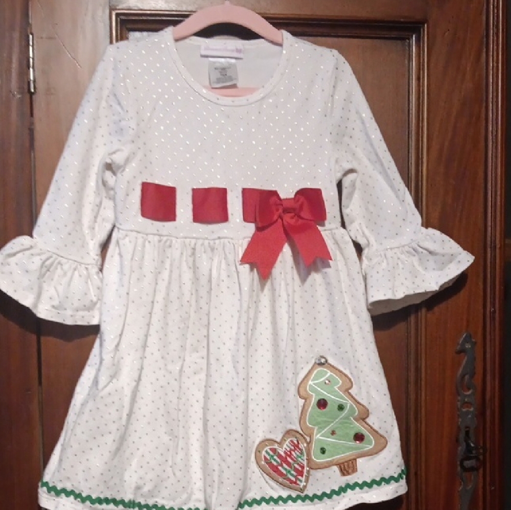 Bonnie Jean White and Red Holiday Dress Set